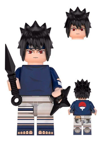 Boneco Sasuke Uchiha Criança Anime Naruto Blocos De Montar